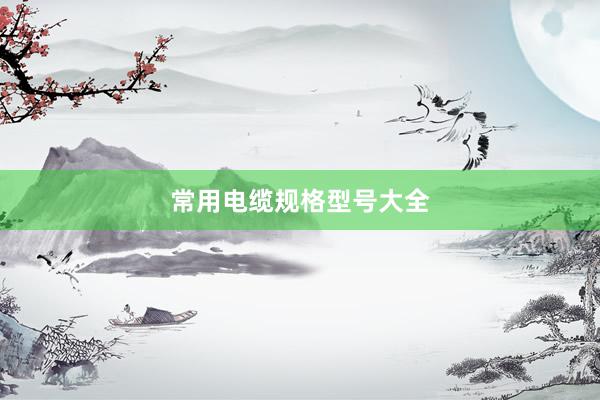 常用电缆规格型号大全